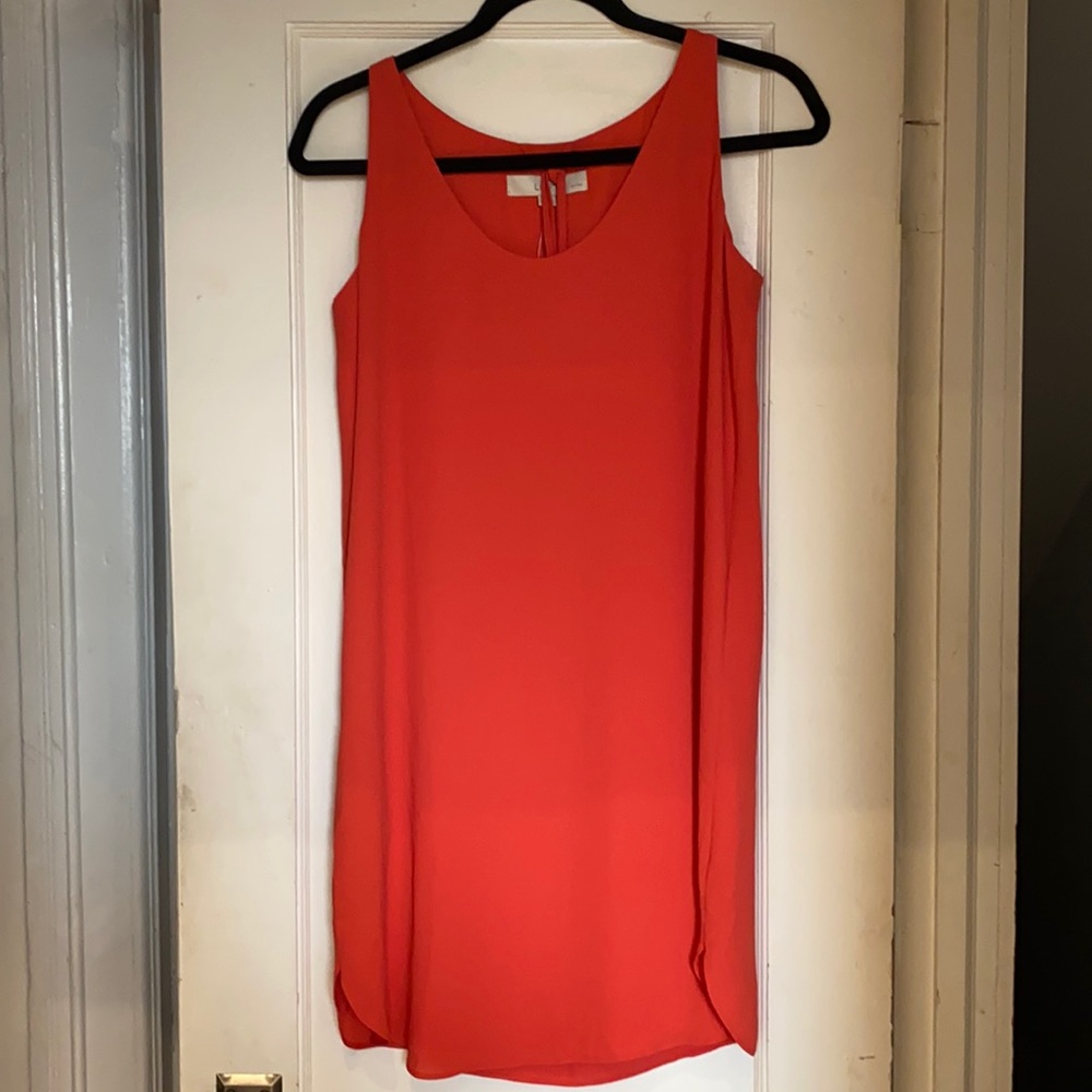 Loft ‘Burning Red’ Shirttail Tank Dress